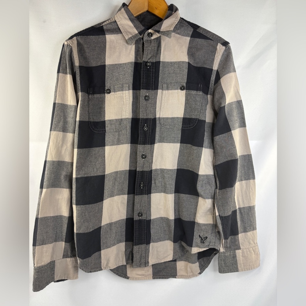 American Eagle Classic Fit Plaid Flannel Button Up Long Sleeve Shirt Size XS